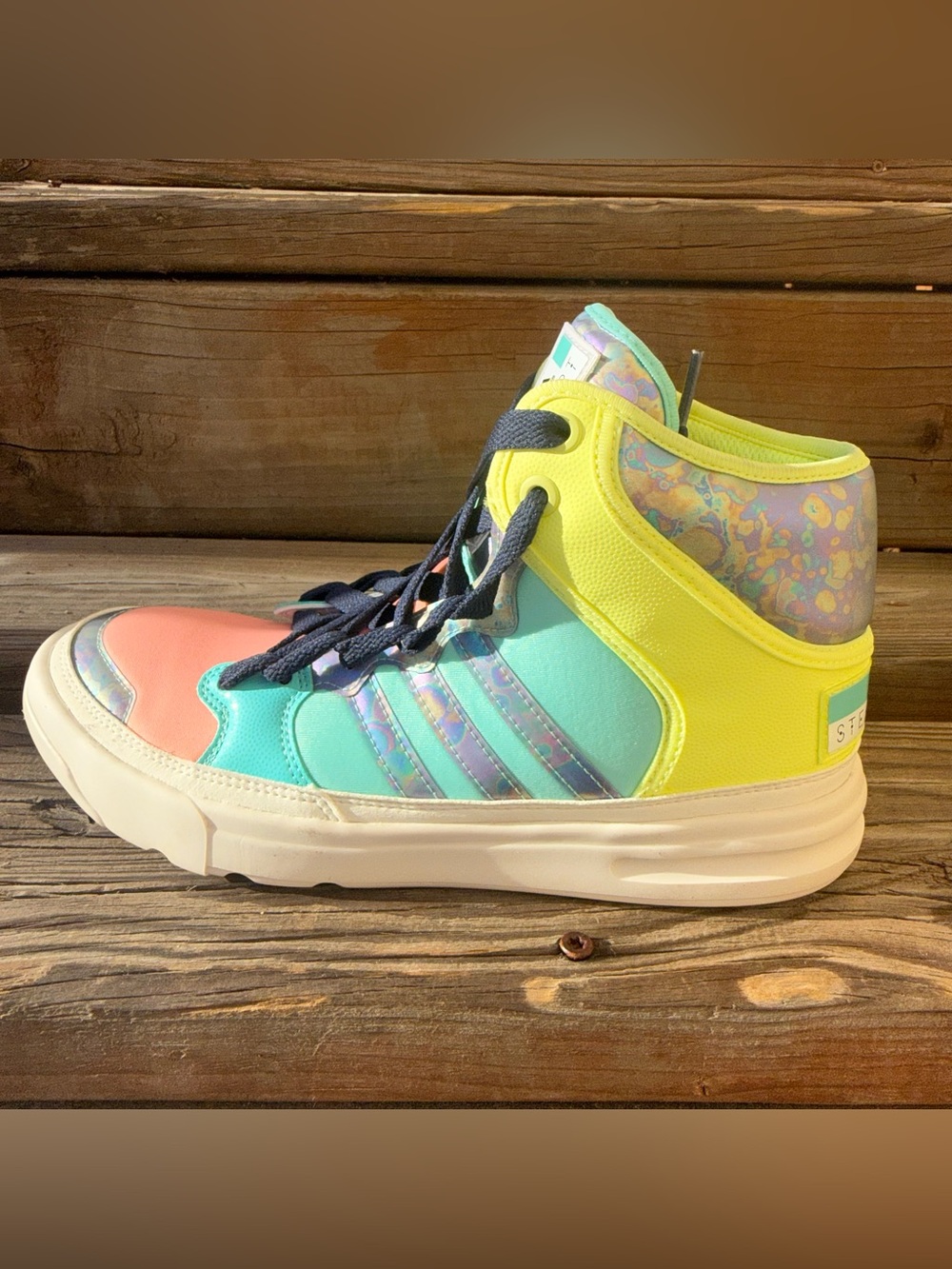 adidas Stella McCartney Irana Holographic High Tops NWT Women’s 7      #AF4007